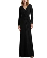 Lauren Ralph Women's Twisted Long-Sleeve Gown