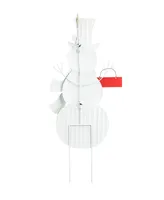 Glitzhome 40" H Metal Snowman Yard Stake