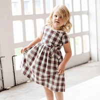Hope & Henry Big Girls Short Sleeve Ruffle Collar Party Dress with Bow