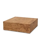 Nash 40" Burl Wood Veneer Square Coffee Table