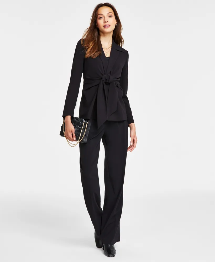 Bar Iii Women's Bi-Stretch Tie-Front Long-Sleeve Jacket, Created for Macy's