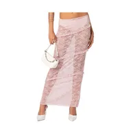 Myra sheer lace ruffle maxi skirt - Light