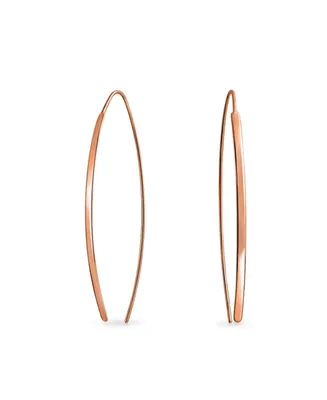 Bling Jewelry Delicate Minimalist Modern Long Thin Line Linear Threader Earrings For Women .925 Sterling Silver