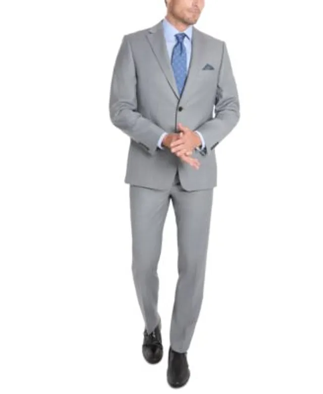 Lauren Ralph Lauren Mens Slim Fit Sharkskin Wool Stretch Suit