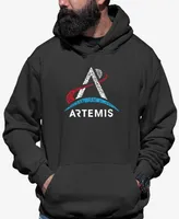 La Pop Art Men's Nasa Artemis Logo Word Hooded Sweatshirt