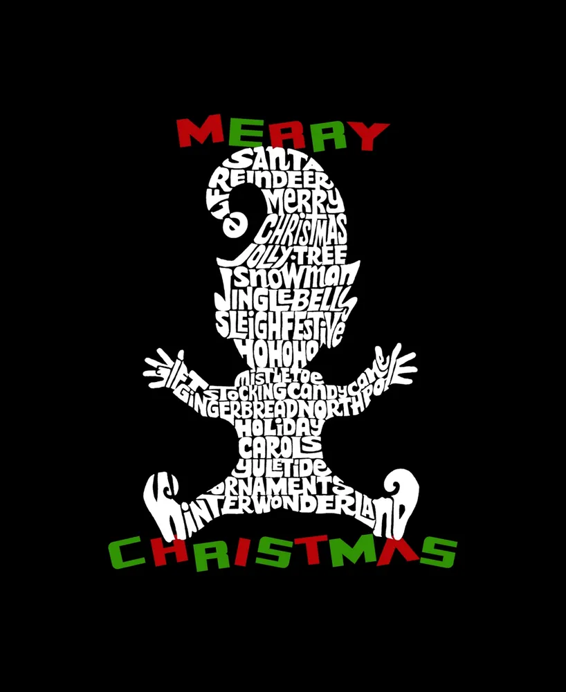 La Pop Art Men's Christmas Elf Word Hooded Sweatshirt