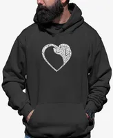 La Pop Art Men's Dog Heart Word Hooded Sweatshirt