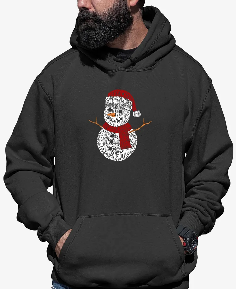 La Pop Art Men's Christmas Snowman Word Hooded Sweatshirt