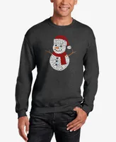 La Pop Art Men's Christmas Snowman Word Crewneck Sweatshirt