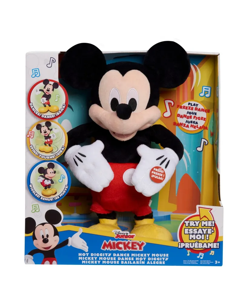 Disney Junior Mickey Mouse Hot Diggity Dance Mickey Feature Plush Stuffed Animal, Motion, Sounds, and Games