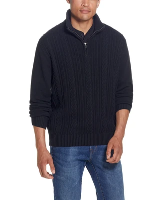 Weatherproof Vintage Men's Cable-Knit Quarter-Zip Sweater