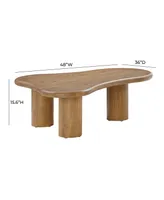 Tov Furniture 1 Piece Gotham Acacia Modern Abstract Design Coffee Table