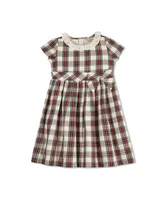 Hope & Henry Baby Girls Short Sleeve Ruffle Collar Party Dress with Bow