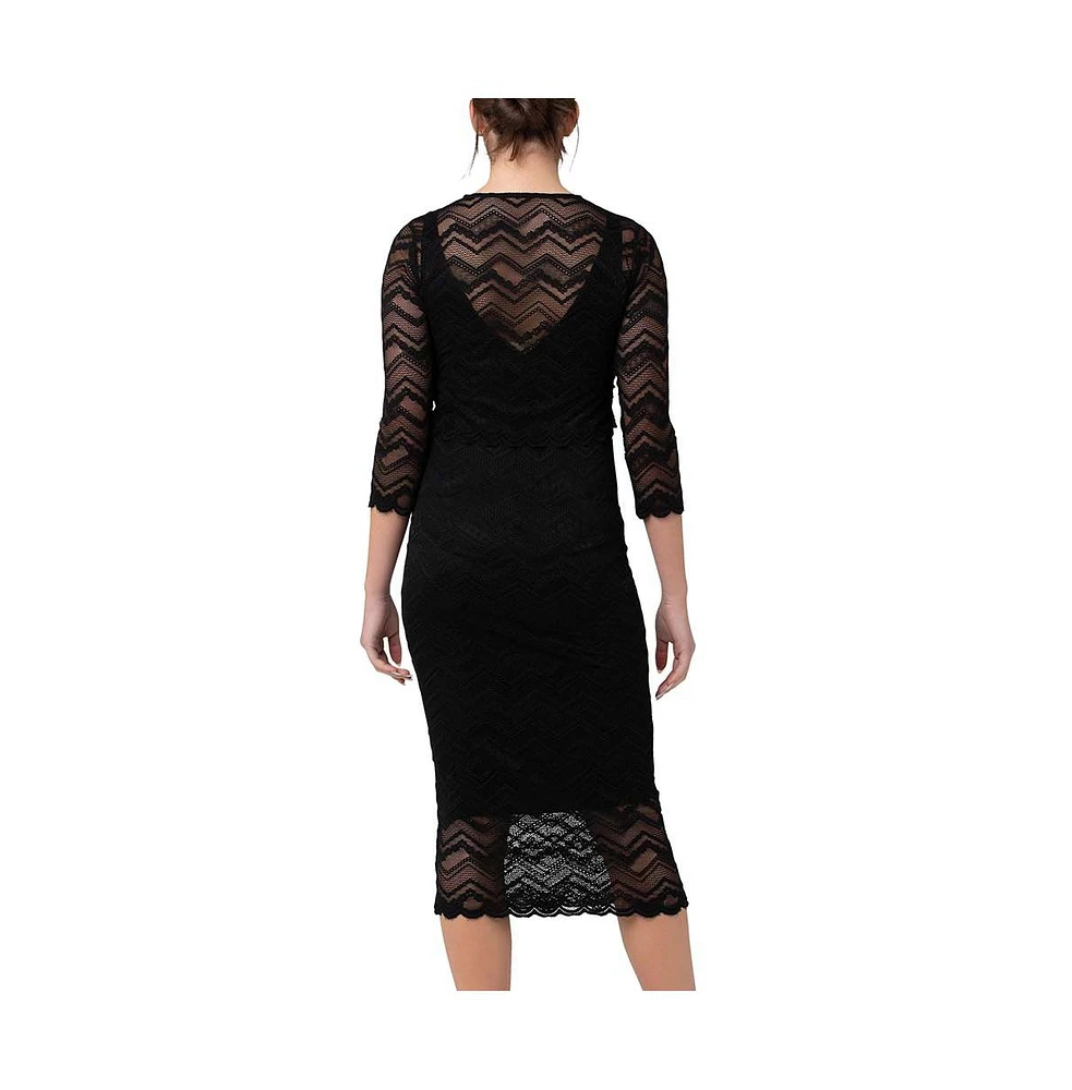 Ripe Maternity Eve Lace Nursing Dress Black