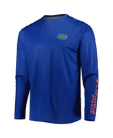 Men's Columbia Royal Florida Gators Terminal Shot Omni-Shade Omni-Wick Long Sleeve T-shirt