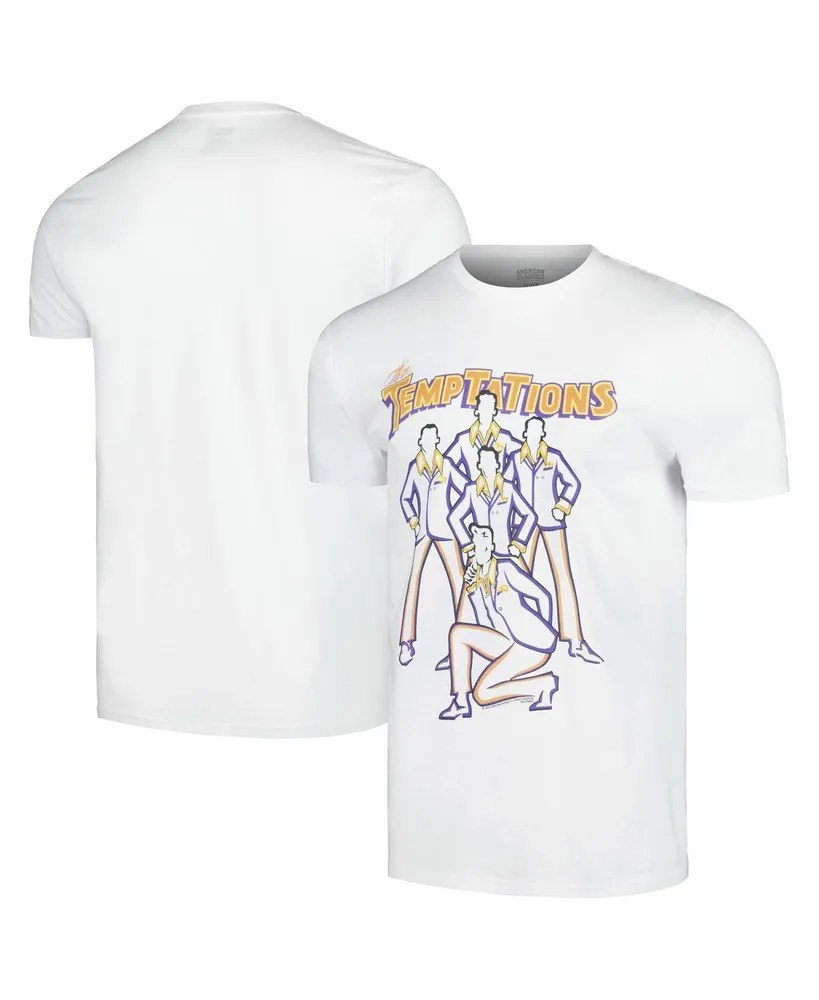 Men's White The Temptations Line Art T-shirt