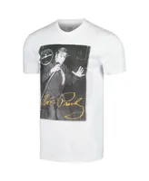 Men's White Elvis Presley Gold Signature T-shirt