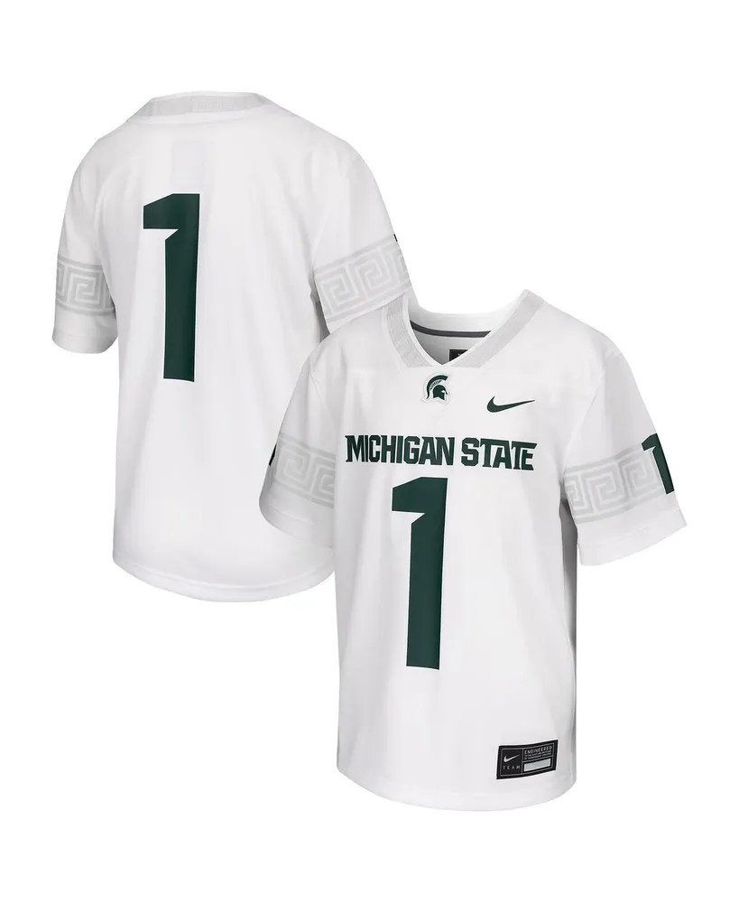 Big Boys Nike #1 White Michigan State Spartans Football Game Jersey