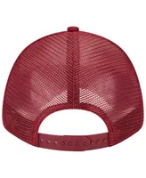 Men's New Era Cream, Burgundy Washington Commanders Team Stripe Trucker 9FORTY Snapback Hat