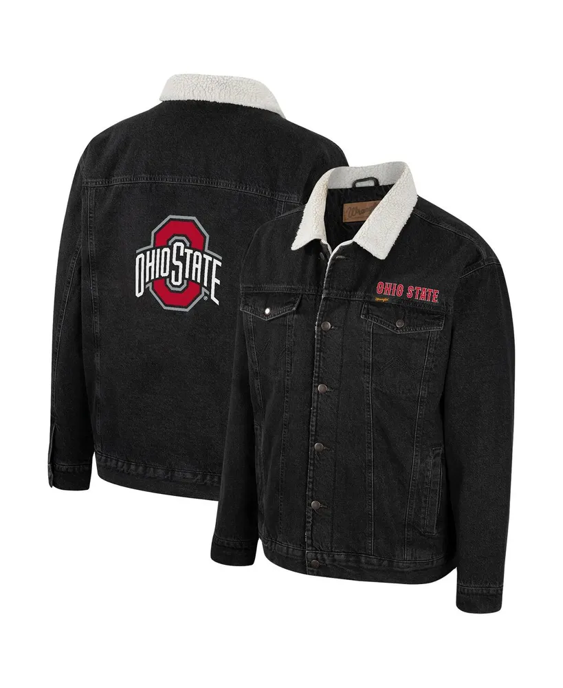 Men's Colosseum x Wrangler Charcoal Ohio State Buckeyes Western Button-Up Denim Jacket