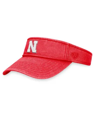 Men's Top of the World Scarlet Nebraska Huskers Terry Adjustable Visor