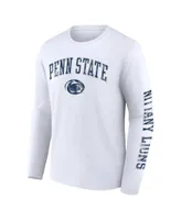 Men's Fanatics White Penn State Nittany Lions Distressed Arch Over Logo Long Sleeve T-shirt