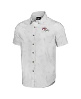 Men's Nfl x Darius Rucker Collection by Fanatics White Denver Broncos Woven Short Sleeve Button Up Shirt