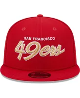 Men's New Era Scarlet San Francisco 49ers Main Script 9FIFTY Snapback Hat