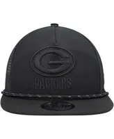 Men's New Era Black Green Bay Packers Illumination Golfer Snapback Trucker Hat