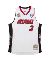 Men's and Women's Mitchell & Ness Dwyane Wade White Miami Heat Hall of Fame Class 2023 Throwback Swingman Jersey