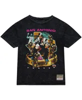 Men's Mitchell & Ness Tony Parker Black San Antonio Spurs Crowned T-shirt