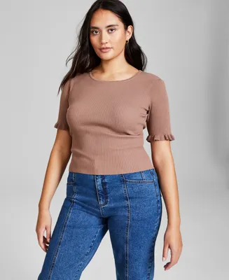 And Now This Women's Crewneck Short-Sleeve Sweater, Created for Macy's