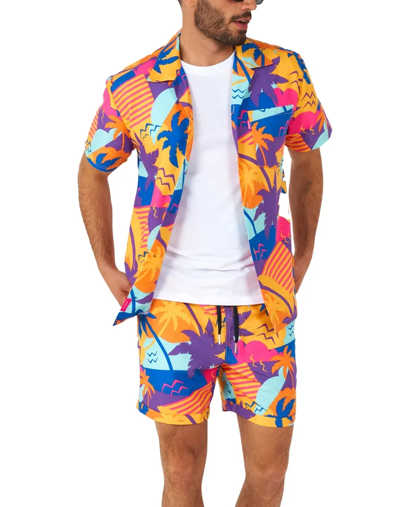 OppoSuits Men's Short-Sleeve Palm Power Graphic Shirt & Shorts Set
