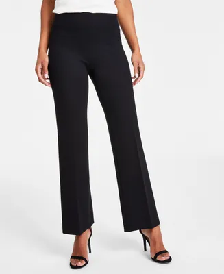 Anne Klein Petite High-Rise Pull-On Knit Trousers