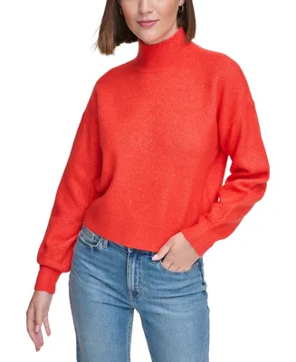 Calvin Klein Jeans Petite Boxy Mock-Neck Sweater