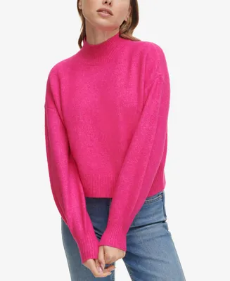 Calvin Klein Jeans Petite Boxy Mock-Neck Sweater
