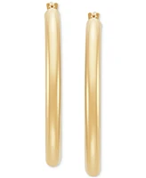 Polished Round Hoop Earrings 14k Gold, 30mm