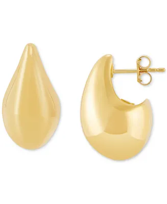 Polished Teardrop Sculptural Stud Earrings in 14k Gold, 22mm