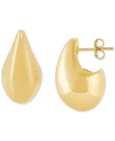 Polished Teardrop Sculptural Stud Earrings in 14k Gold, 22mm