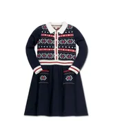 Hope & Henry Baby Girls Long Sleeve Nordic Fair Isle Sweater Dress