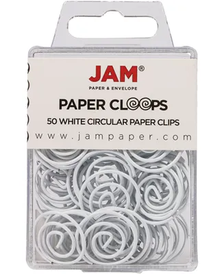 Jam Paper Circular Paper Clips - Round Paperclips - 50 Per Pack