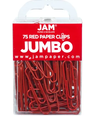 Jam Paper Colorful Jumbo Paper Clips - Large 2" - Paperclips - 75 Per Pack