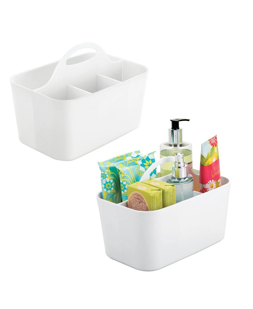 mDesign Plastic Shower Caddy Storage Organizer Basket with Handle, 2 Pack