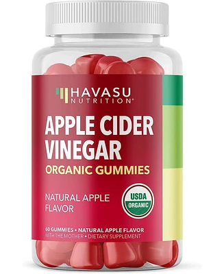 Havasu Nutrition Organic Apple Cider Vinegar Gummies with The Mother | Metabolism Control & Detox to Boost Digestion | Non