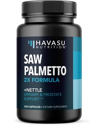 Saw Palmetto Prostate Supplement for Men Enhanced with Stinging Nettle Extract for 2X Formula | Dht Blocker for Hair Growth and Prostate & Bladder Sup