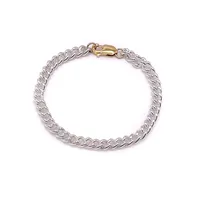 Bowood Lane 925 Sterling Silver Thick Curb Chain With 14k Gold Filled Lobster Clasp Bracelet