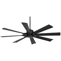 60" Defender Modern Indoor Outdoor Ceiling Fan with Remote Control Matte Black Damp Rated for Patio Exterior House Home Porch Gazebo Garage Barn