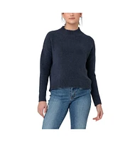 Ripe Maternity Jade Crop Nursing Knit Sweater Denim Marle