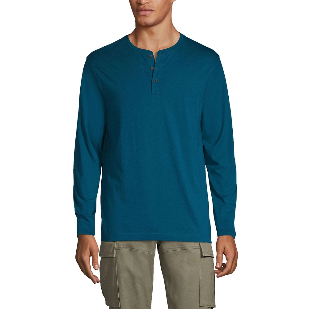 Lands' End Men's Long Sleeve Cotton Supima Henley