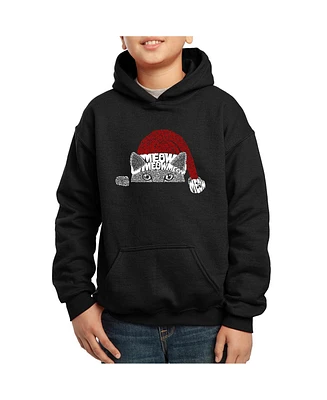 La Pop Art Boys Christmas Peeking Cat Word Hooded Sweatshirt